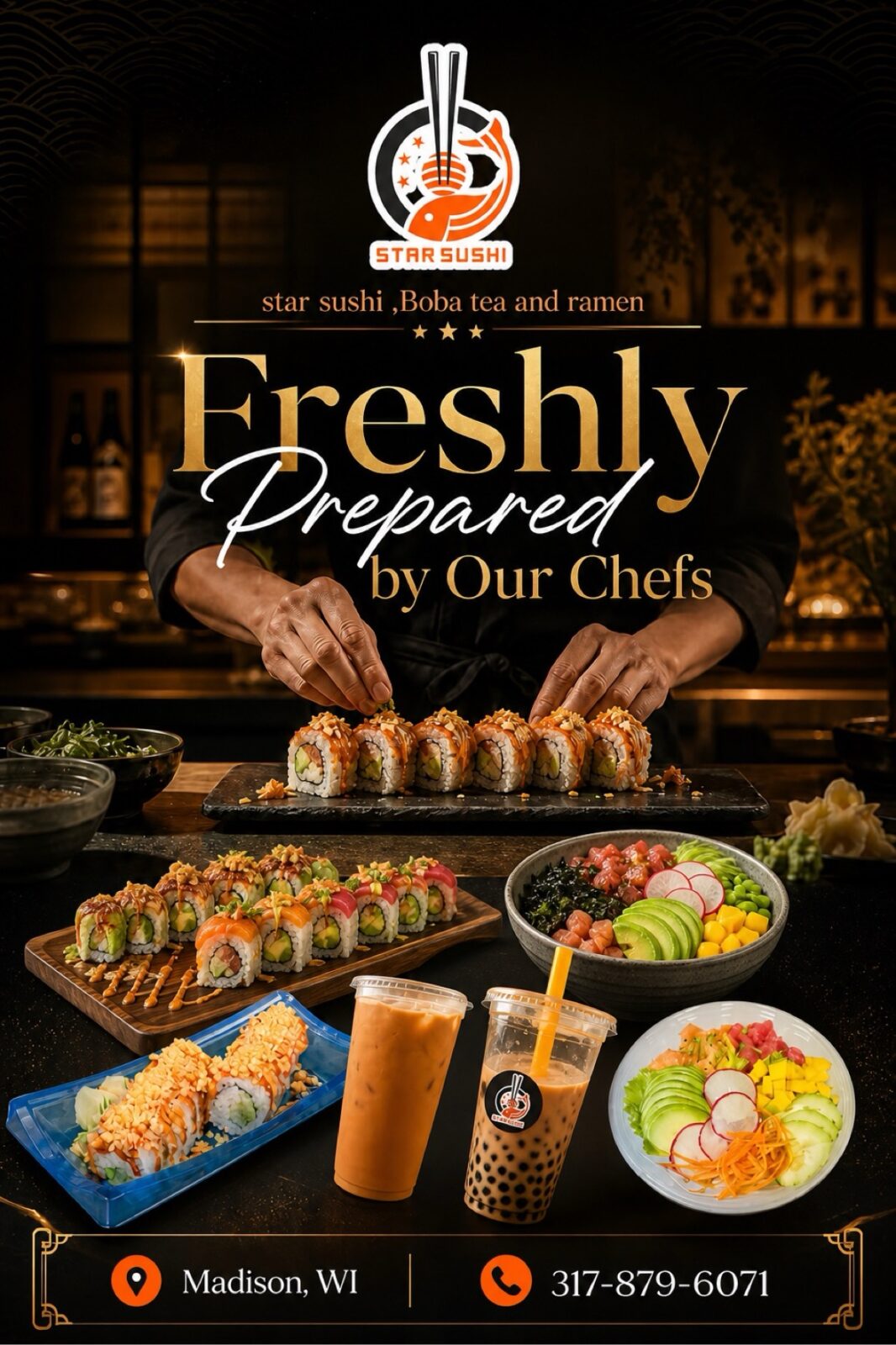 Star Sushi promotional flyer