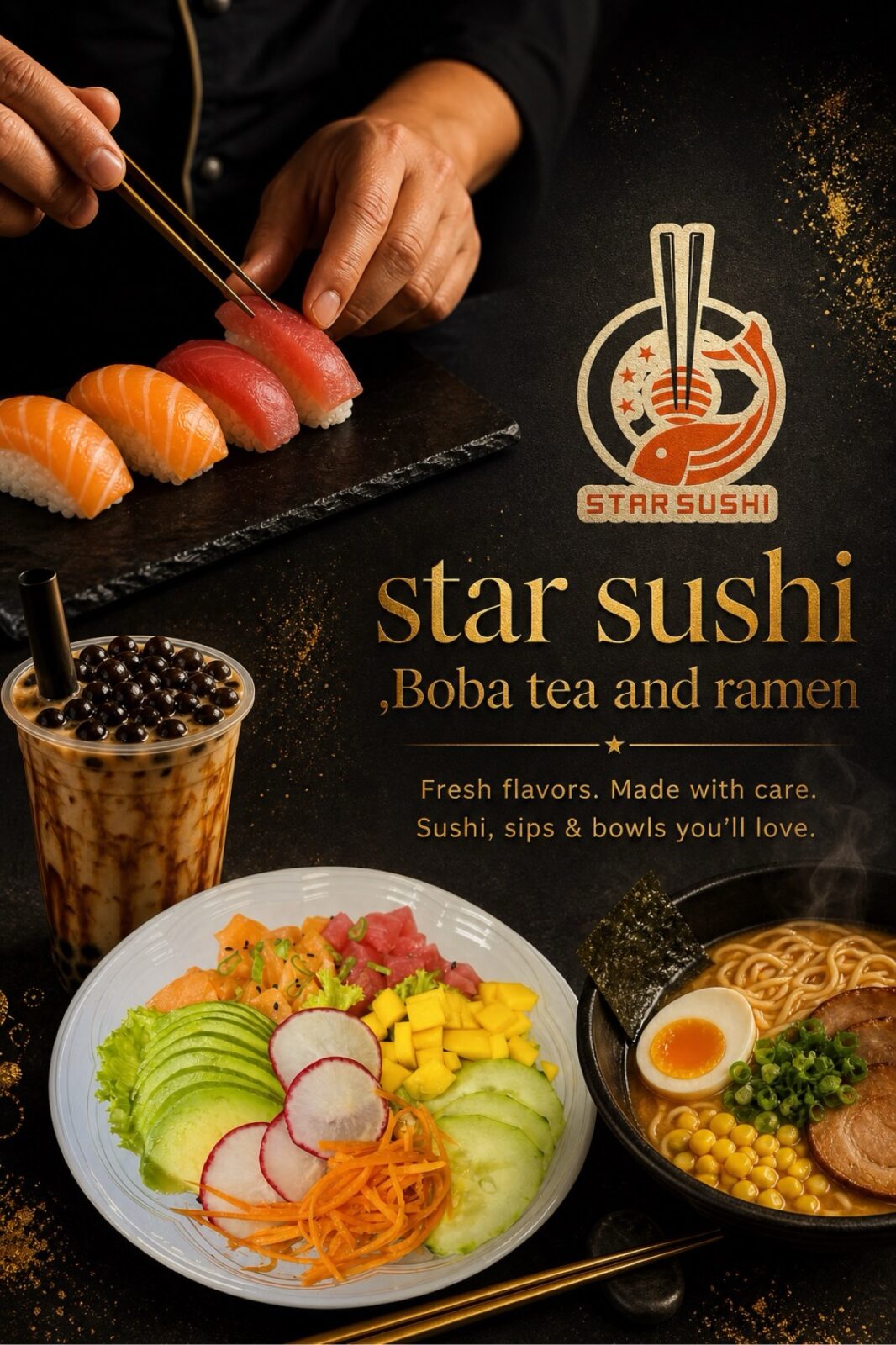 Star Sushi promotional flyer