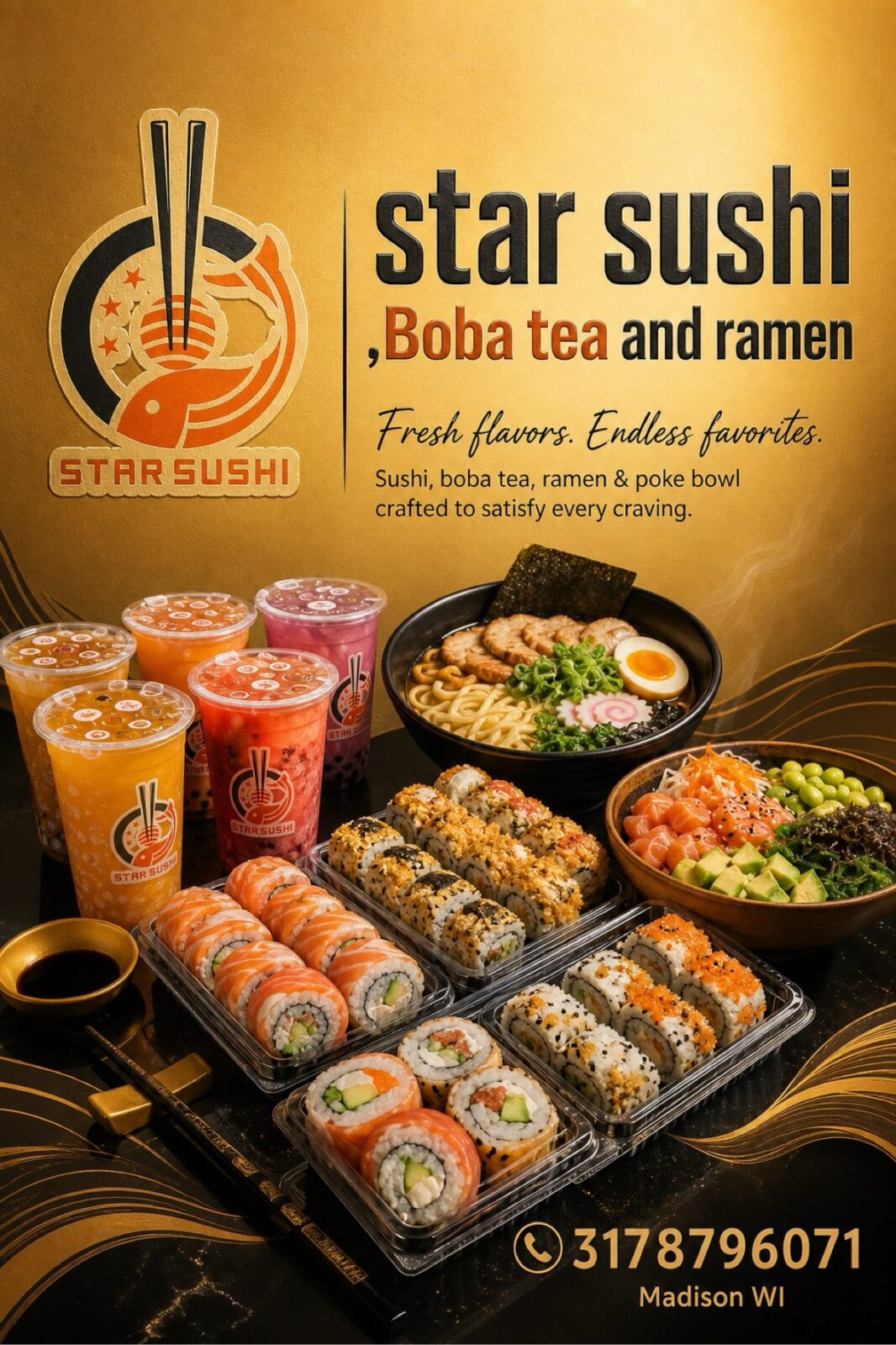 Star Sushi promotional flyer