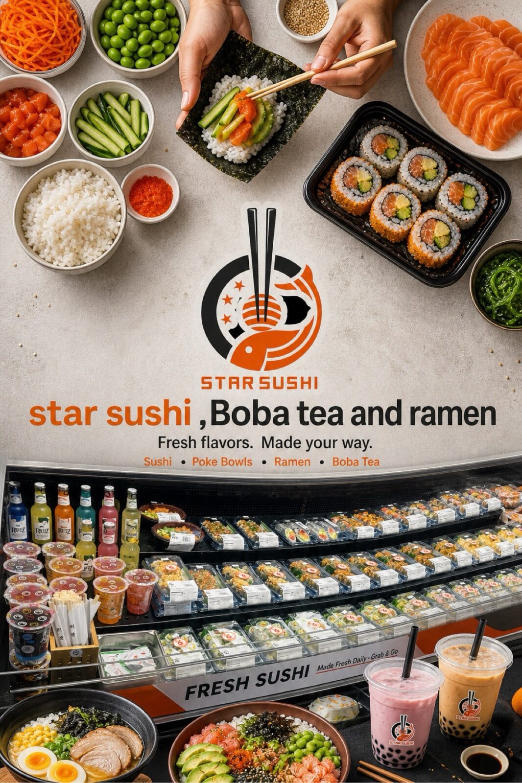 Star Sushi promotional flyer