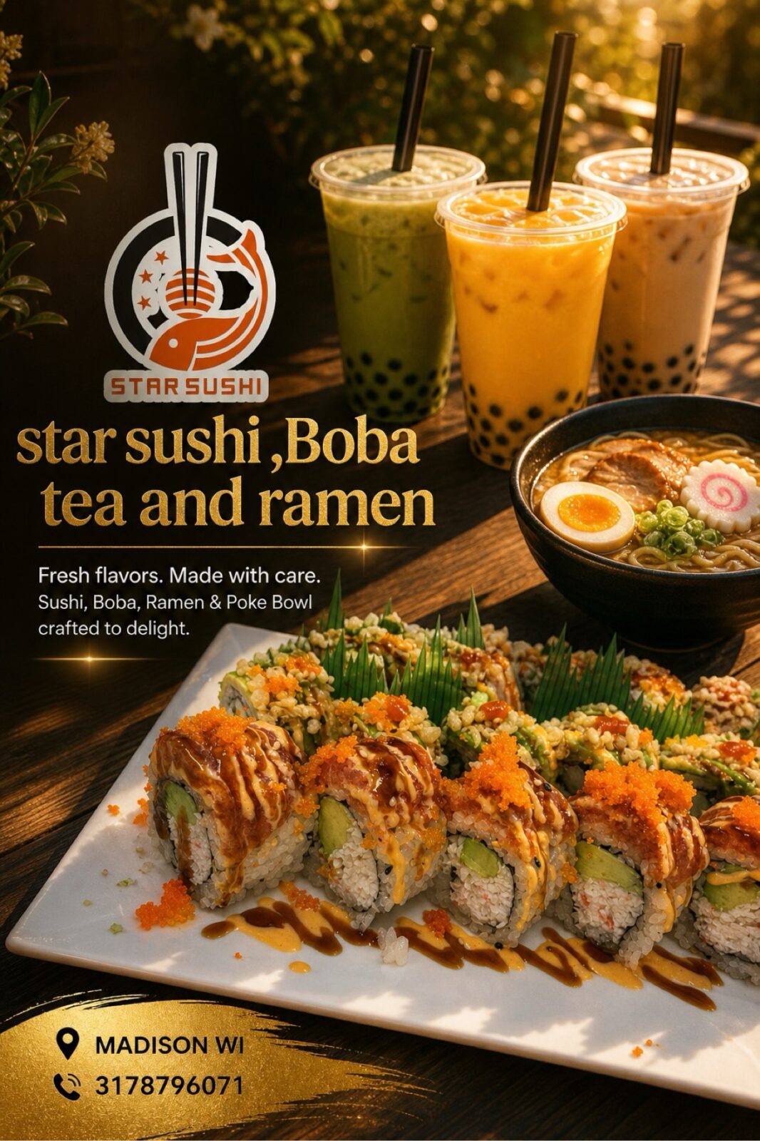 Star Sushi promotional flyer